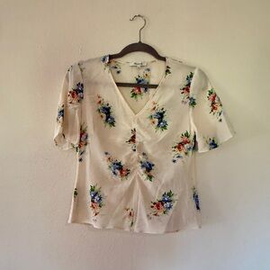 Madewell Cream Floral Blouse